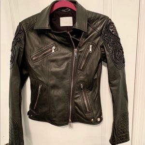 AMEN embellished leather jacket